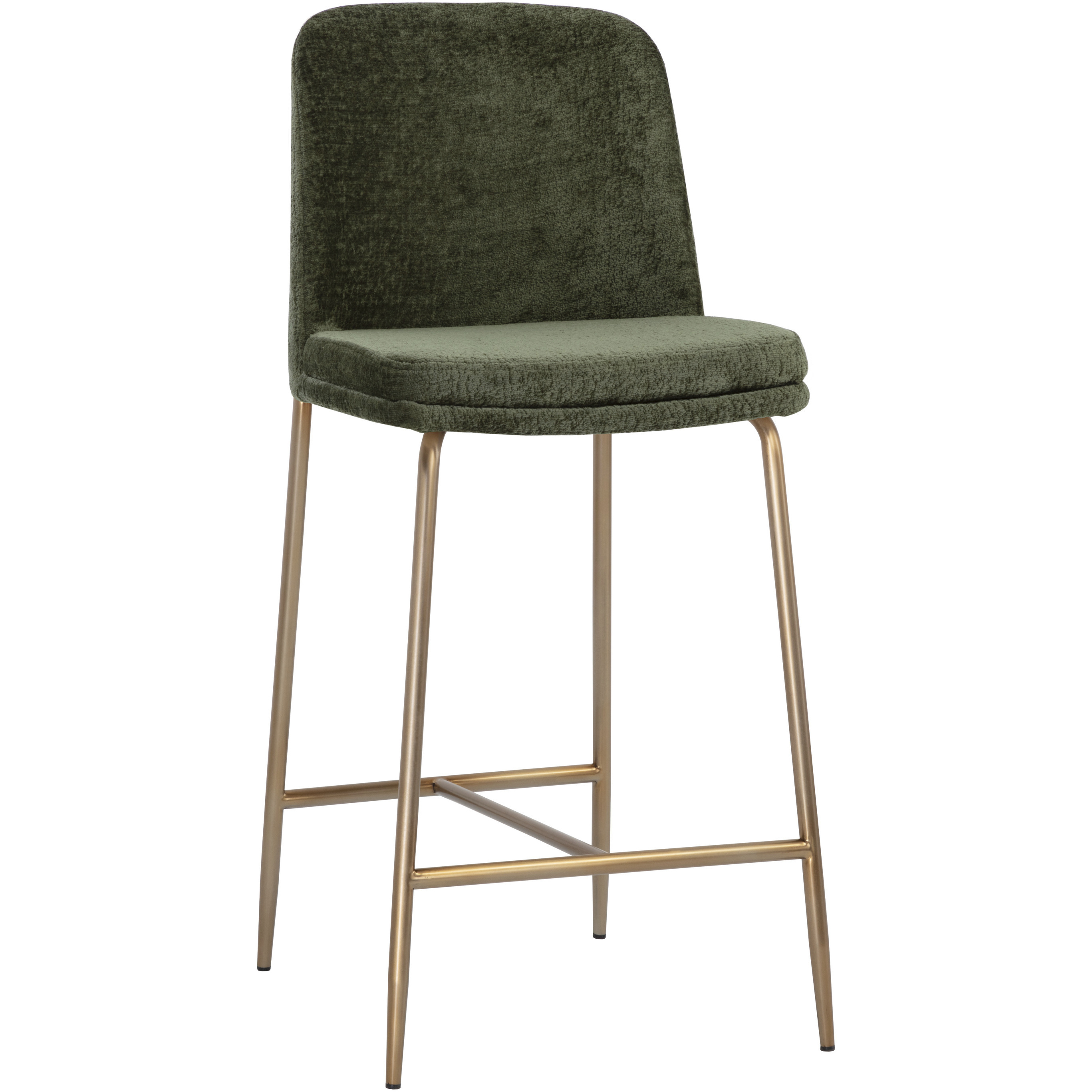 Zeke 37.75 inch Antique Brass / Bergen Olive Counter Stool